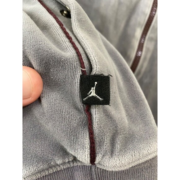 Jordan Men's Track Jacket Grey Velour Full Zip Long Sleeve Athletic Size XL - Picture 9 of 11